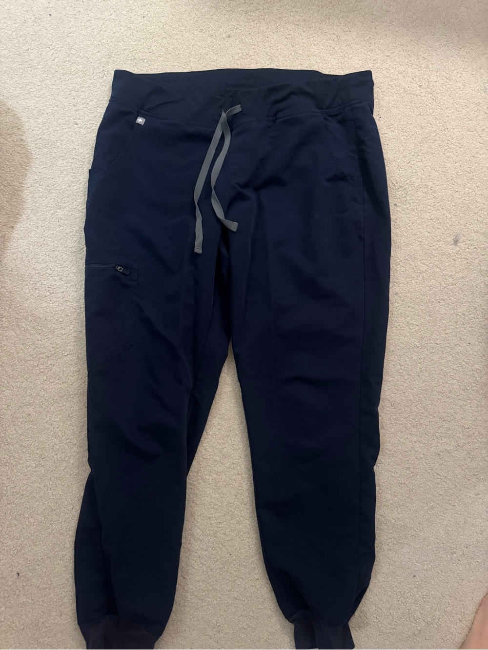 2 PAIRS OF FIGS Navy Blue Jogger Scrub Pants with Drawstring Waist